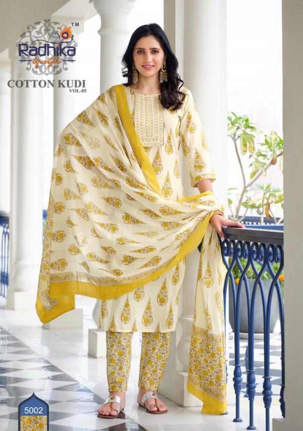 Radhika Cotton Kudi Vol 5 Cotton Kurti With Bottom Dupatta Collection